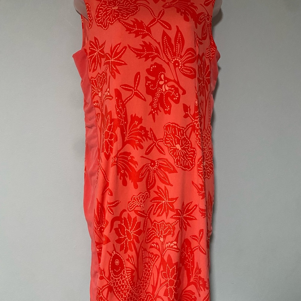 Very Volatile Coral Red Midi Dress v